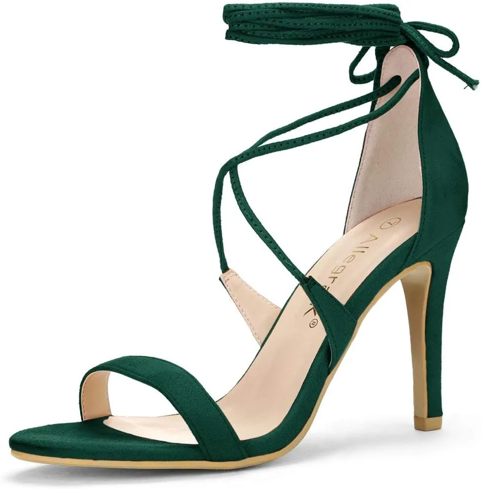 Allegra K Women's Stiletto Heel Lace-up Sandals