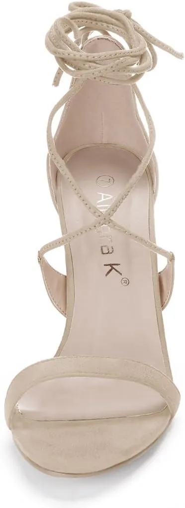 Allegra K Women's Stiletto Heel Lace-up Sandals