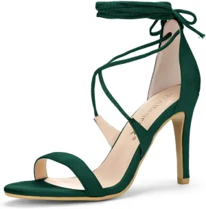 Allegra K Women's Stiletto Heel Lace-up Sandals