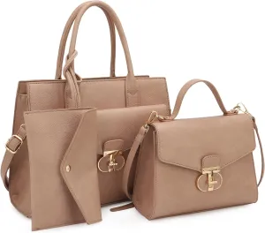 ALYSSA Tote Bag for Women Medium Crossbody Purse Shoulder Bag Top Handle Satchel Cute Wallet 3Pcs Handbags Set Gift