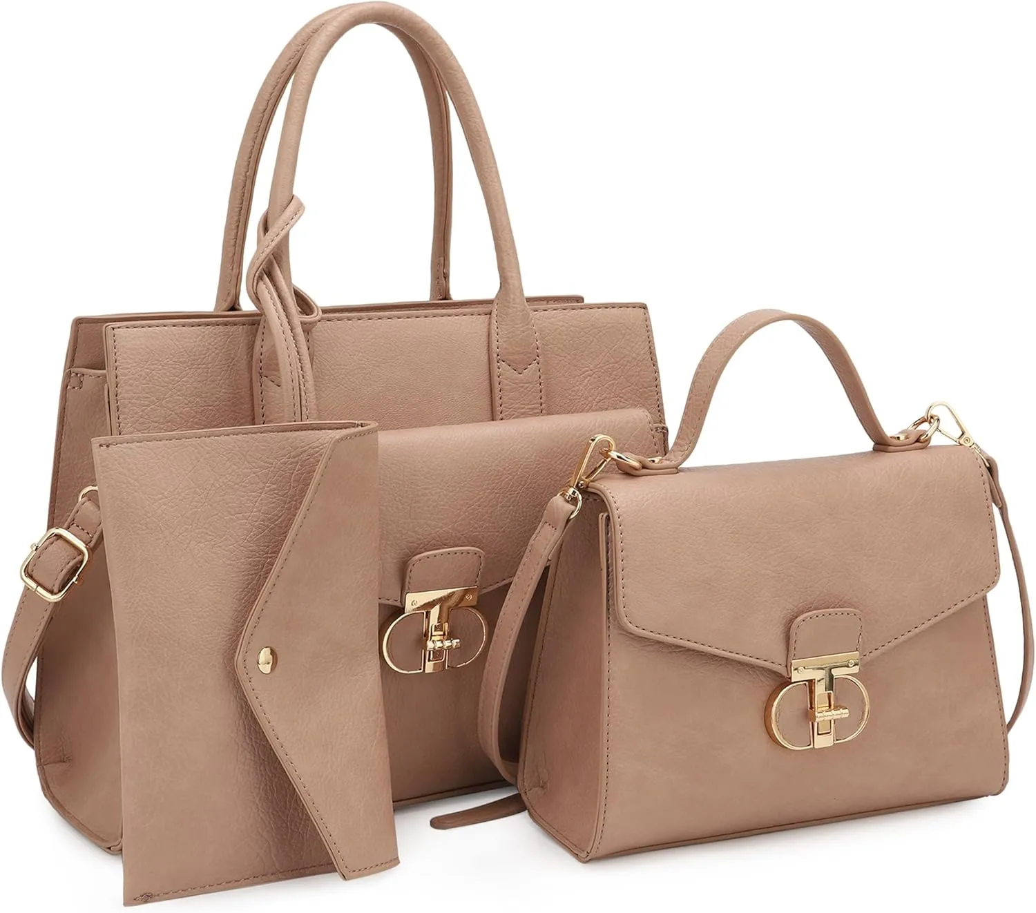 ALYSSA Tote Bag for Women Medium Crossbody Purse Shoulder Bag Top Handle Satchel Cute Wallet 3Pcs Handbags Set Gift