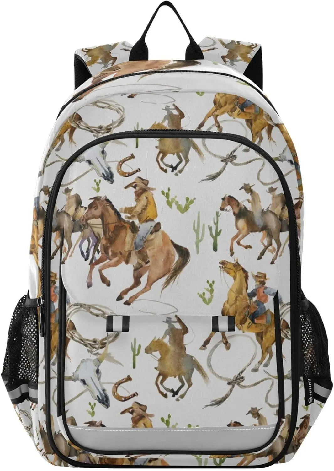 American Cowboy Running Horse Bookbags for Kids, Boys Elementary Backpack, Cute Backpacks for Girls