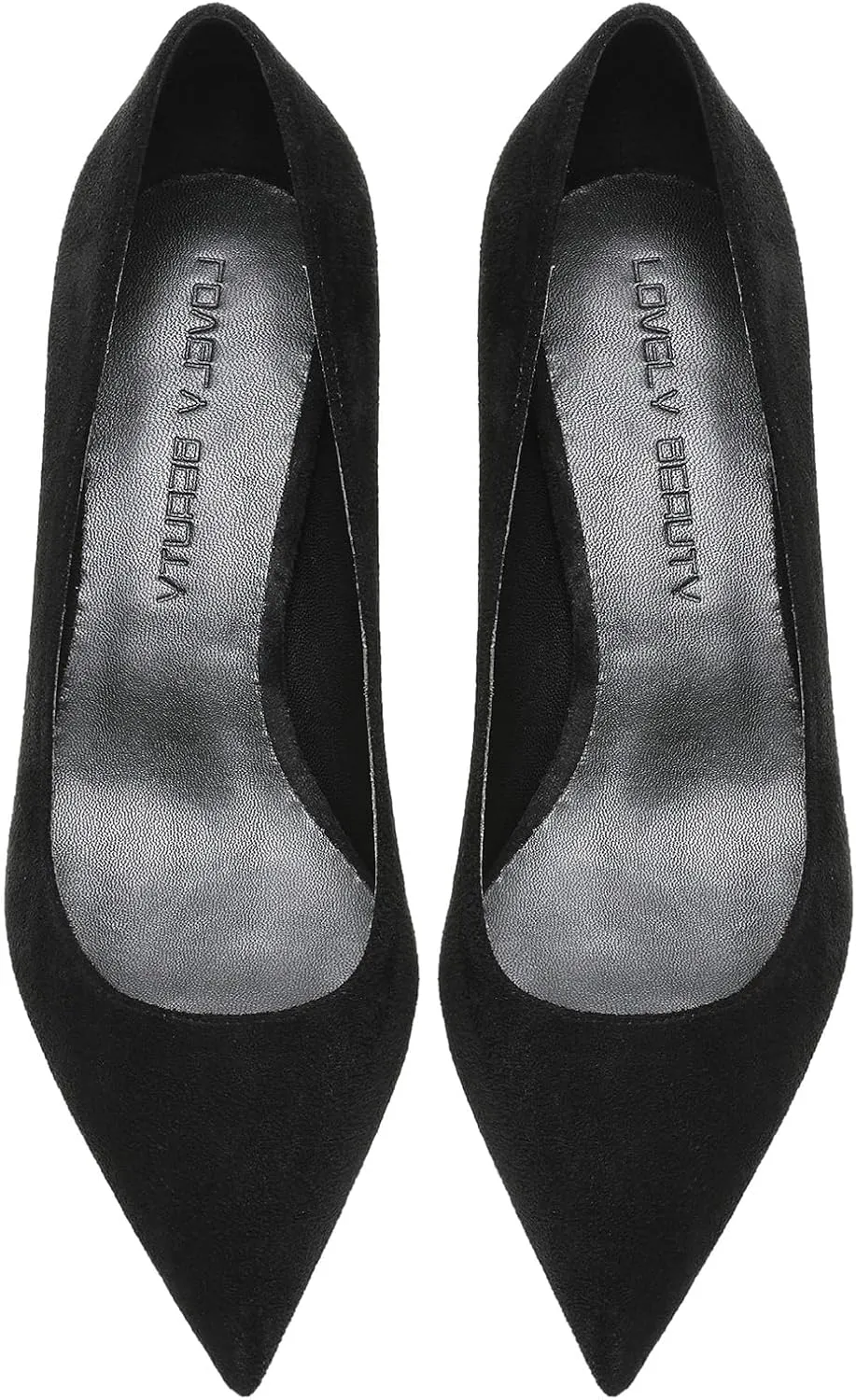 ANUFER Women's Velvet 5CM/8CM High Heels Elegant Pointed Toe Pumps Office Work Shoes