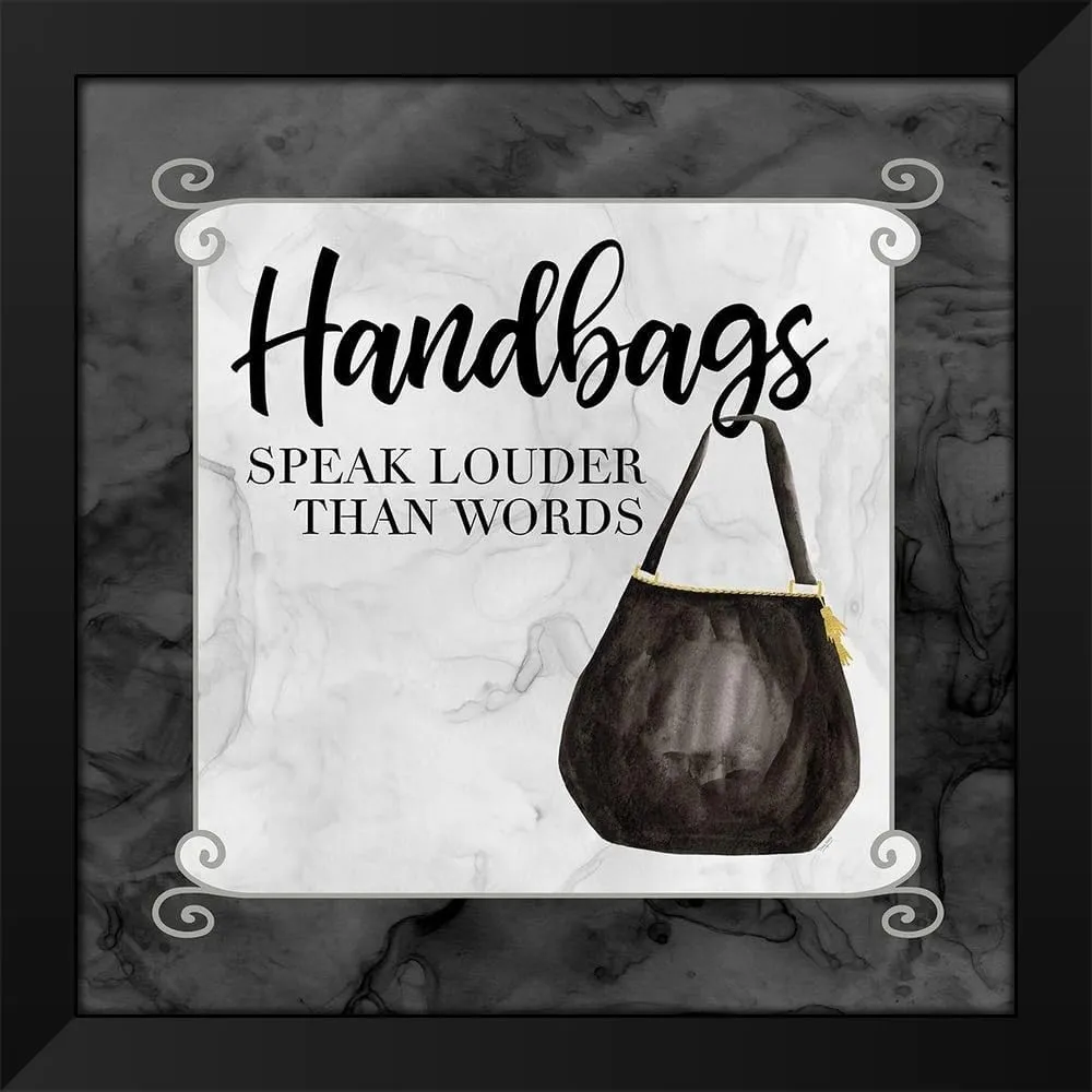 ArtDirect Fashion Humor XIII-Handbags Speak 48x48 Huge Black Modern Wood Framed Canvas Giclee Art by Reed, Tara