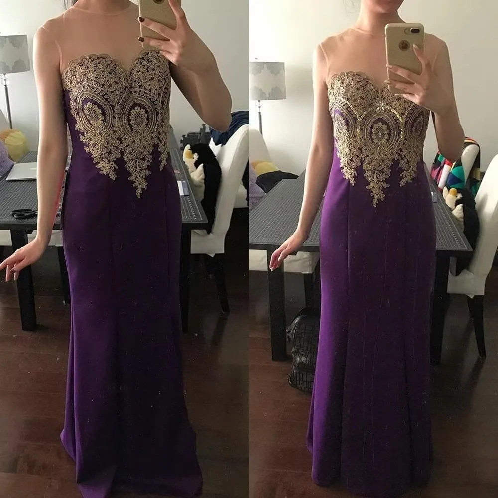 Babyonline® Women's Lace Applique Long Formal Mermaid Evening Prom Dresses