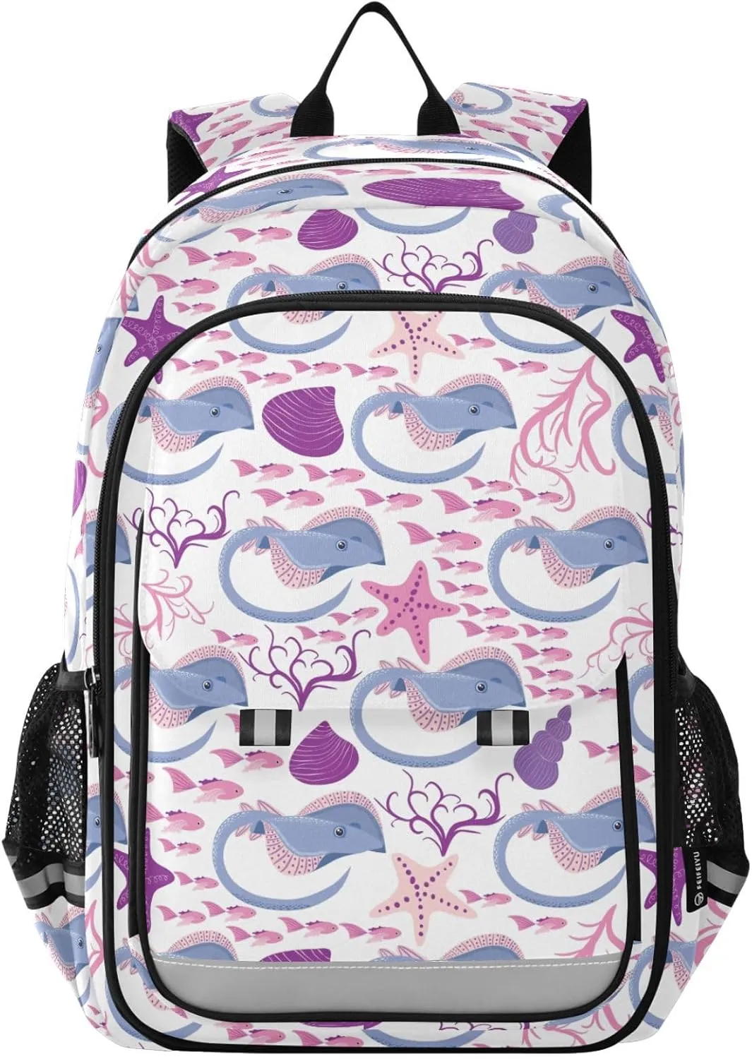 Backpack Cute Stingray Fish School Shoulder Bag Lightweight Laptop Backpack Student Casual Travel Daypack