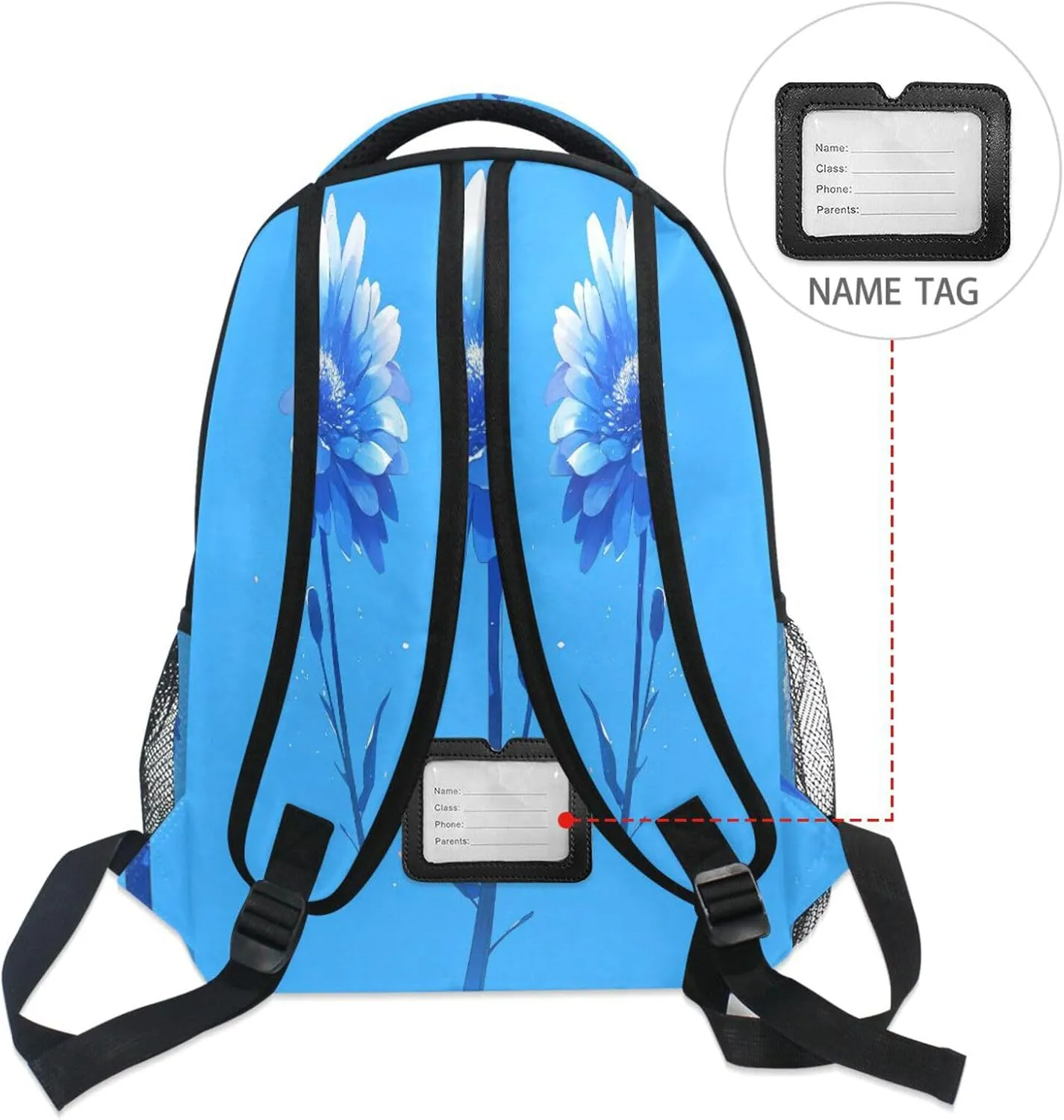 Backpack for Teenager Waterproof Laptop Bookbag with Chest Strap for Travel Trip Gerbera Daisy Style