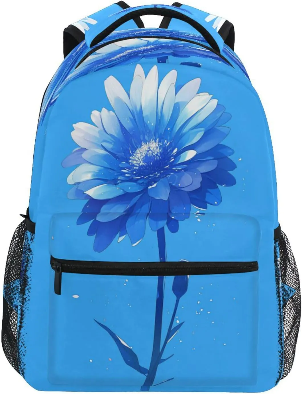 Backpack for Teenager Waterproof Laptop Bookbag with Chest Strap for Travel Trip Gerbera Daisy Style
