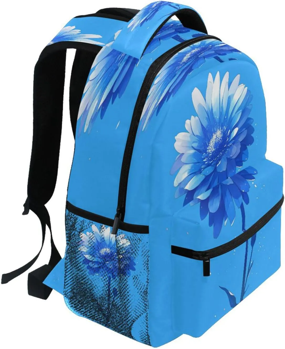 Backpack for Teenager Waterproof Laptop Bookbag with Chest Strap for Travel Trip Gerbera Daisy Style