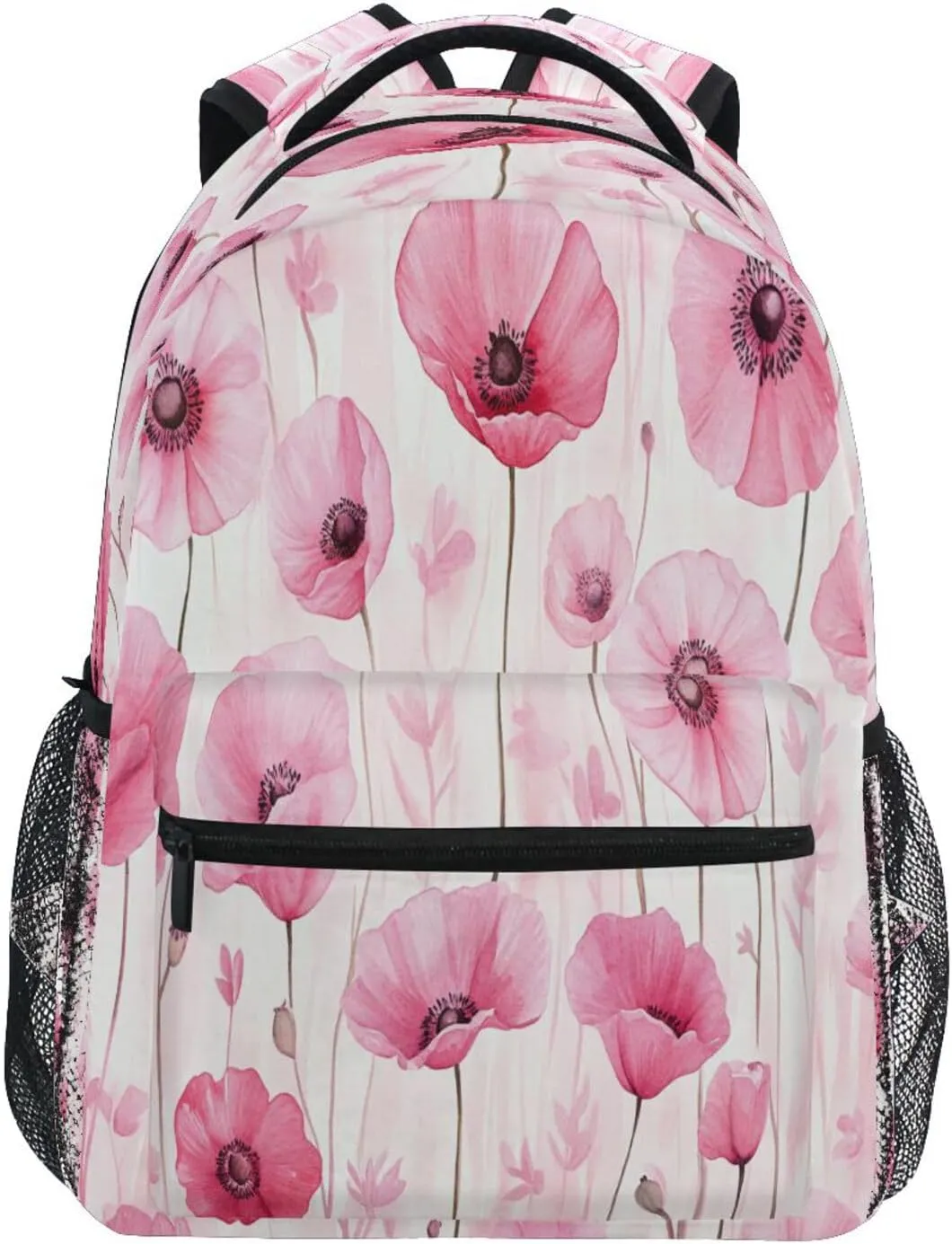 Backpacks for Teenager Waterproof College School Computer Bag with Chest Strap for Business Work College Travel Trip Poppy Flower