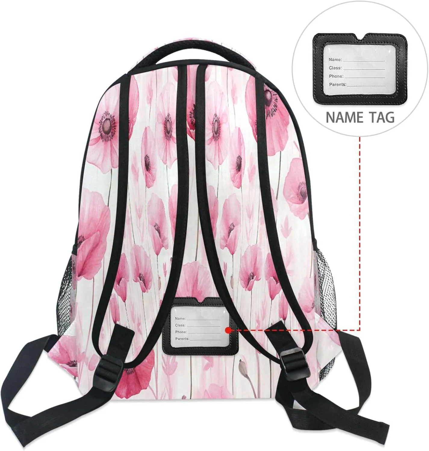 Backpacks for Teenager Waterproof College School Computer Bag with Chest Strap for Business Work College Travel Trip Poppy Flower