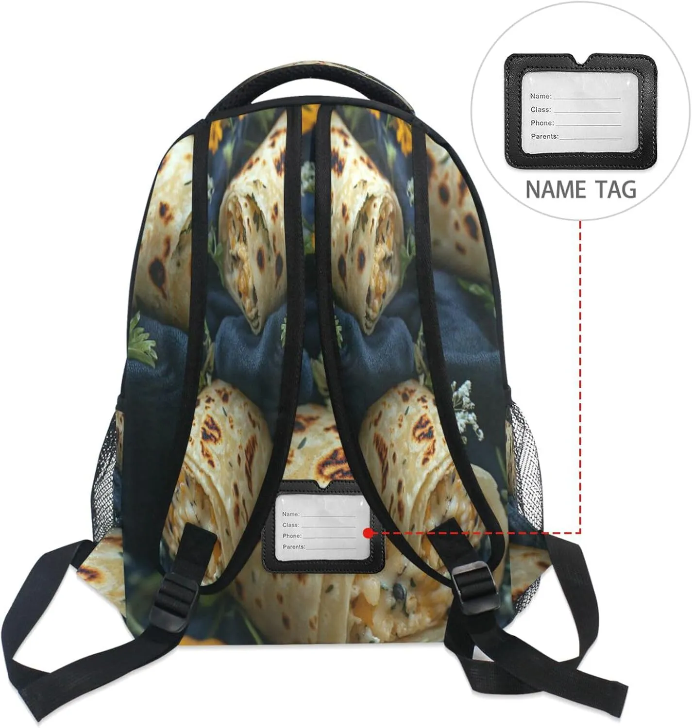 Backpacks for Teens Boys Girls Waterproof Backpack with Chest Strap for Business Work College Travel Trip Greek Burrito Country Rustic Style