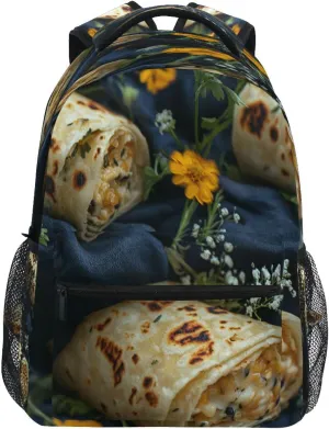Backpacks for Teens Boys Girls Waterproof Backpack with Chest Strap for Business Work College Travel Trip Greek Burrito Country Rustic Style