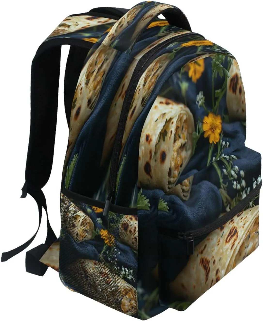 Backpacks for Teens Boys Girls Waterproof Backpack with Chest Strap for Business Work College Travel Trip Greek Burrito Country Rustic Style
