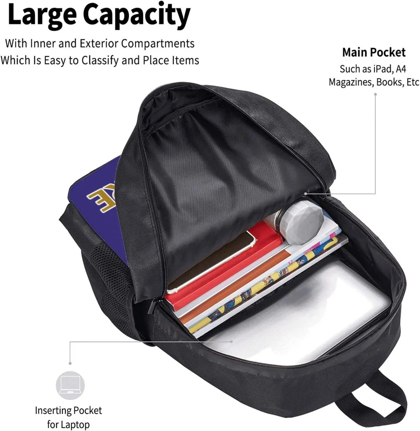 Baltimore Backpack Custom Football Style Backpack Personalized Name and Number Backpacks Customized High Capacity Bag Gifts for Men Women Fans