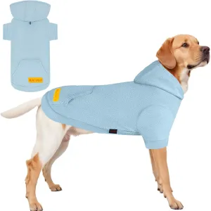 Basic Dog Hoodie Sweatshirts, Pet Clothes Hoodies, Granular Velvet, Sweater with Hat and Leash Hole, Soft Velvet Outfit Coat for Small Medium Large Dogs, Blue (Medium)