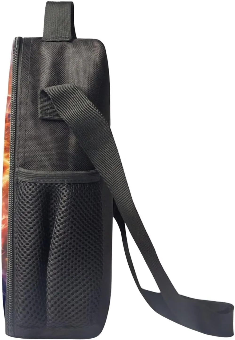 Basketball Backpack for Boys 8-10/10-12 High School Bookbags Kids School Bag With Lunch Box Pencil Case Set 3 In 1 Flame Backpacks for 3rd/4th/5th/6th Grade Girls 16 Inch Back Pack