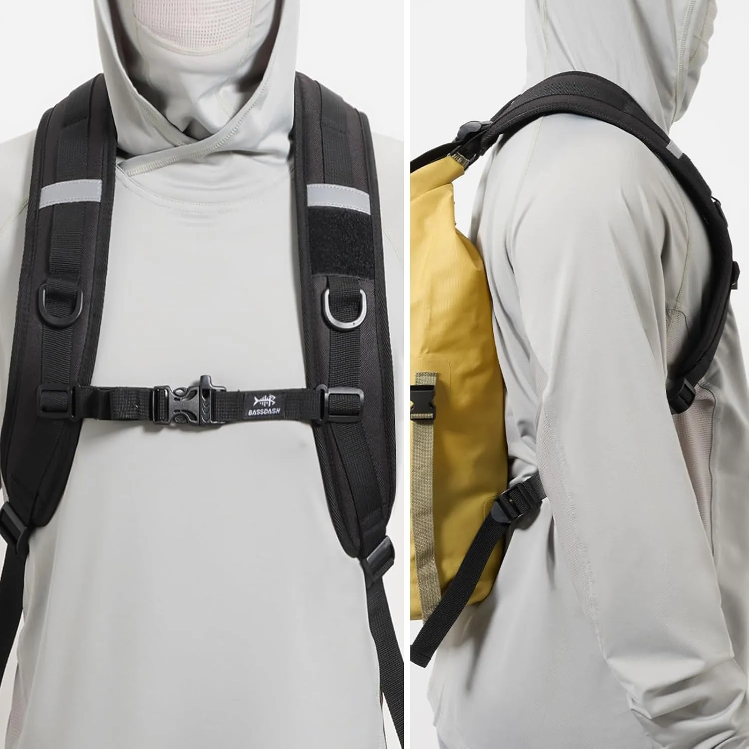 BASSDASH Backpack Straps Replacement Adjustable Padded Shoulder Straps for Backpack Dry Bag (Ladder Lock Buckles)