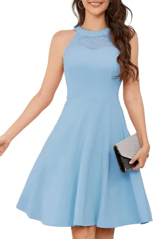 Bbonlinedress Women Cocktail Prom Wedding Dress Halter Lace Evening Party Short Vintage Homecoming Dresses