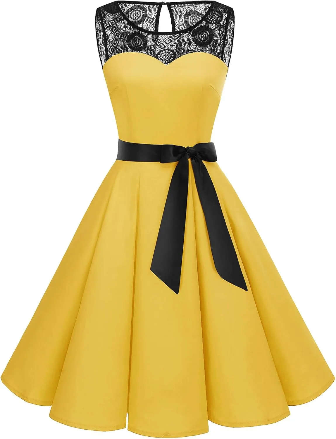 Bbonlinedress Women's 1950s Vintage Rockabilly Swing Dress Lace Cocktail Prom Party Wedding Guest Dress