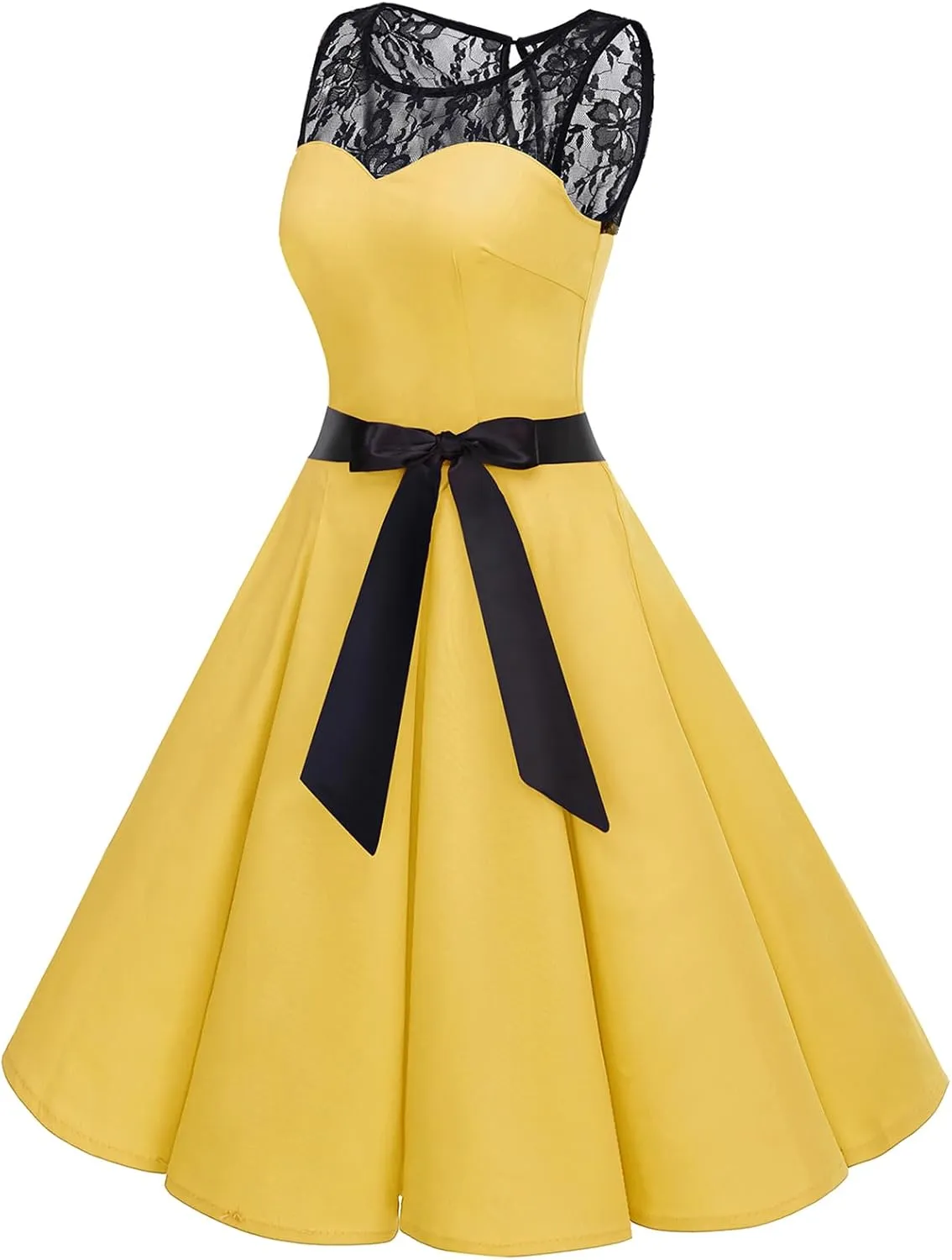 Bbonlinedress Women's 1950s Vintage Rockabilly Swing Dress Lace Cocktail Prom Party Wedding Guest Dress