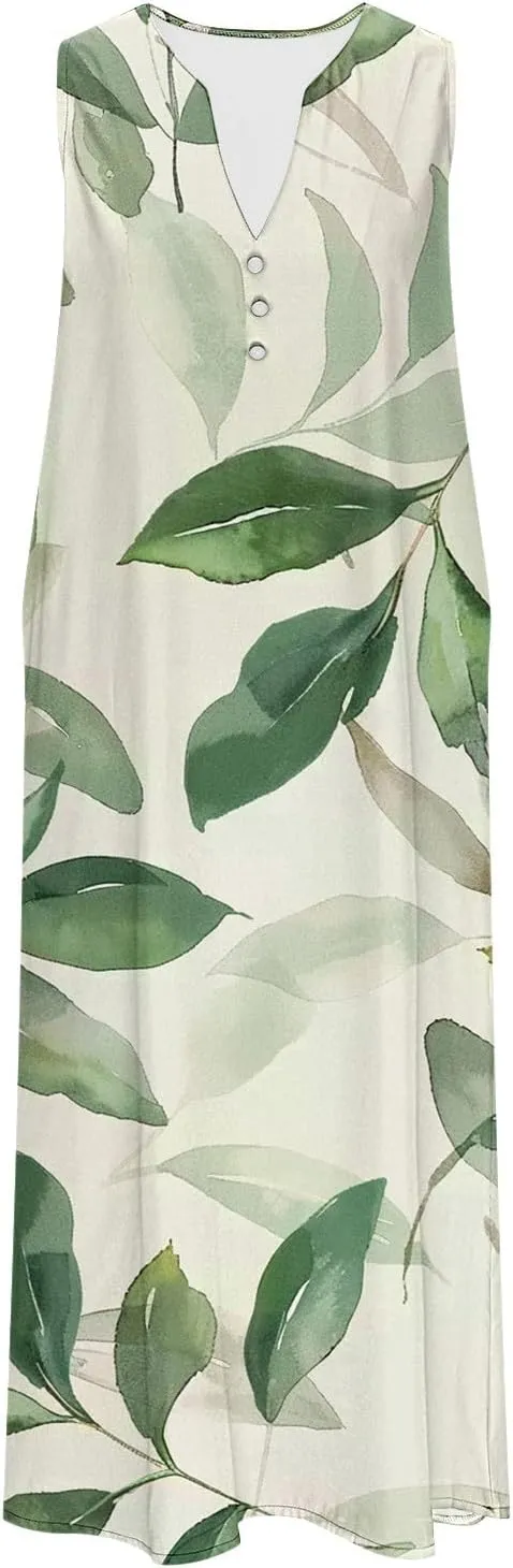 Beach Sundresses for Women 2025 Vacation Loose Flowy Midi Sun Dress Casual Plus Size Summer Boho Long Dresses Trendy