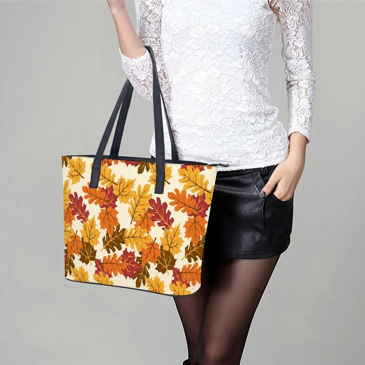 Bees Chamomiles Print Hobo Handbags With Zipper Large Capacity Satchel Tote Bag Shoulder Bag