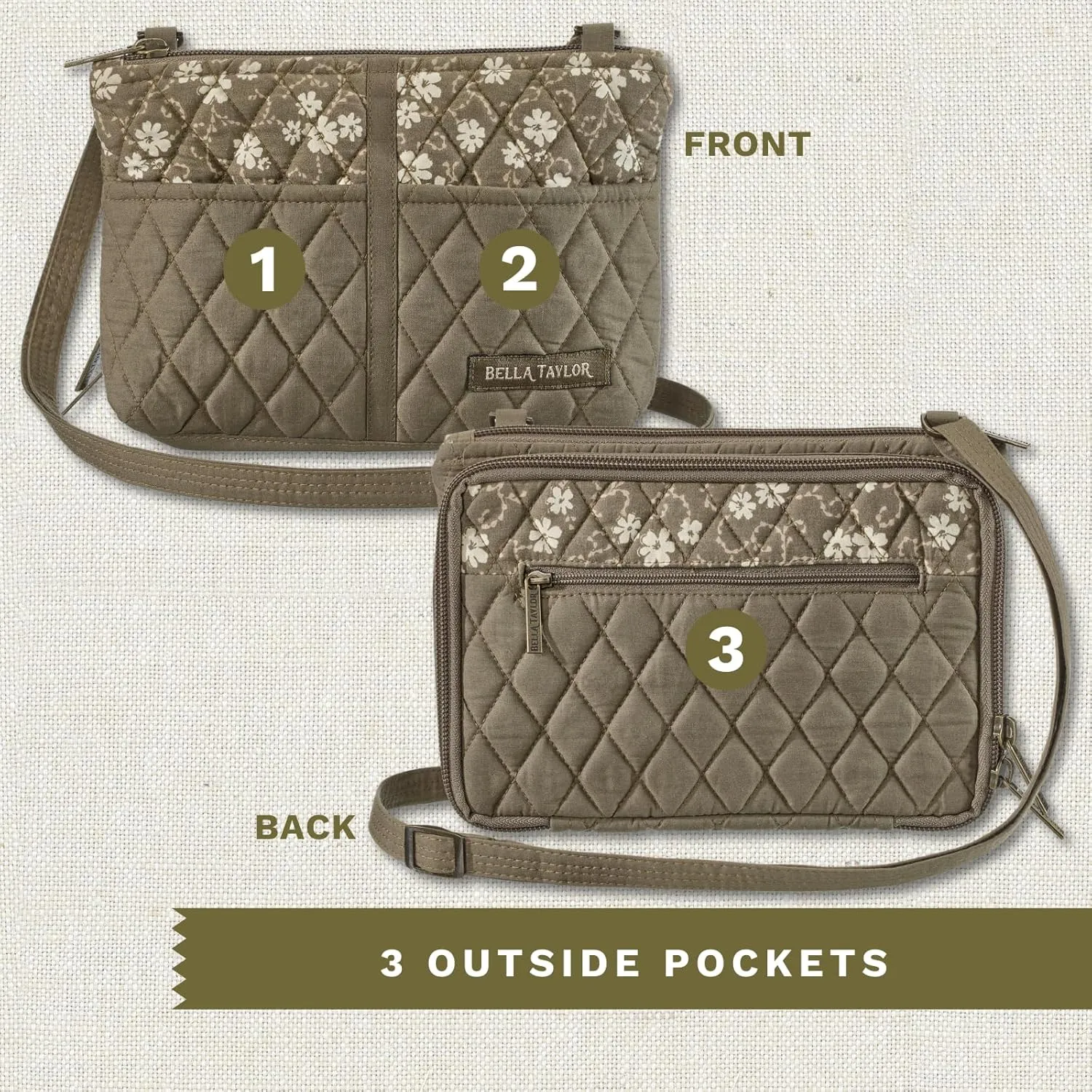 Bella Taylor Essentials Crossbody Purse with Built In Wallet