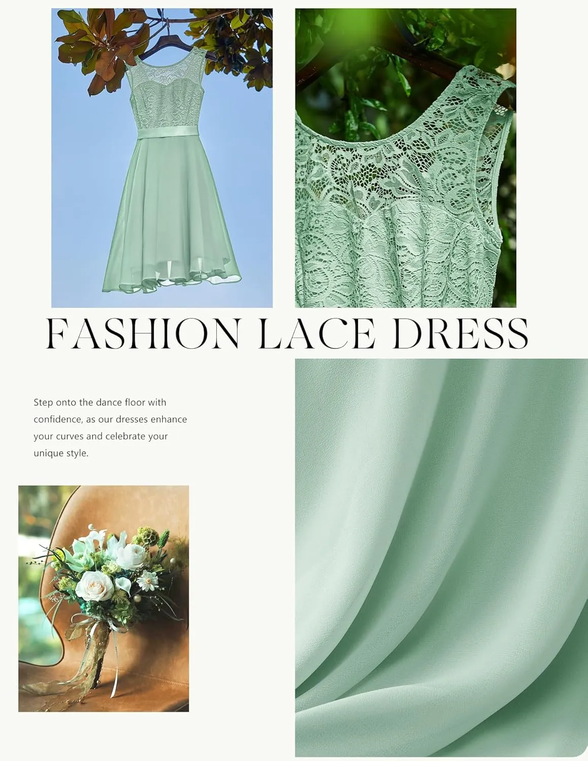 BeryLove Women Short Prom Dress Lace Wedding Guest Cocktail Party Bridesmaid Formal Dresses