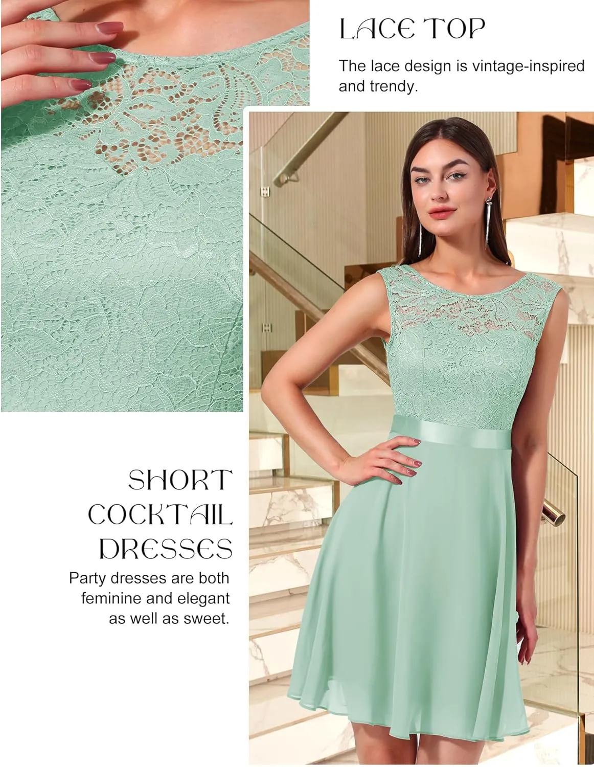 BeryLove Women Short Prom Dress Lace Wedding Guest Cocktail Party Bridesmaid Formal Dresses