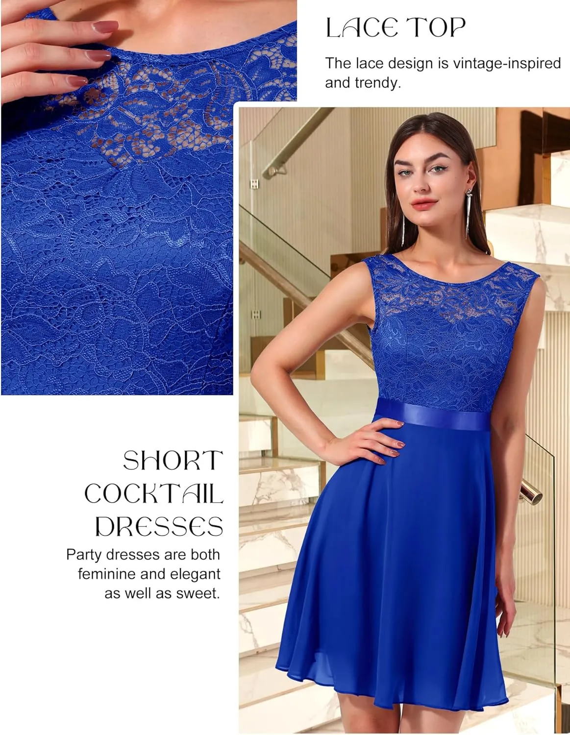 BeryLove Women Short Prom Dress Lace Wedding Guest Cocktail Party Bridesmaid Formal Dresses