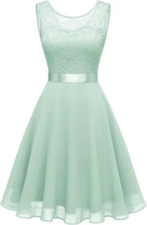 BeryLove Women Short Prom Dress Lace Wedding Guest Cocktail Party Bridesmaid Formal Dresses