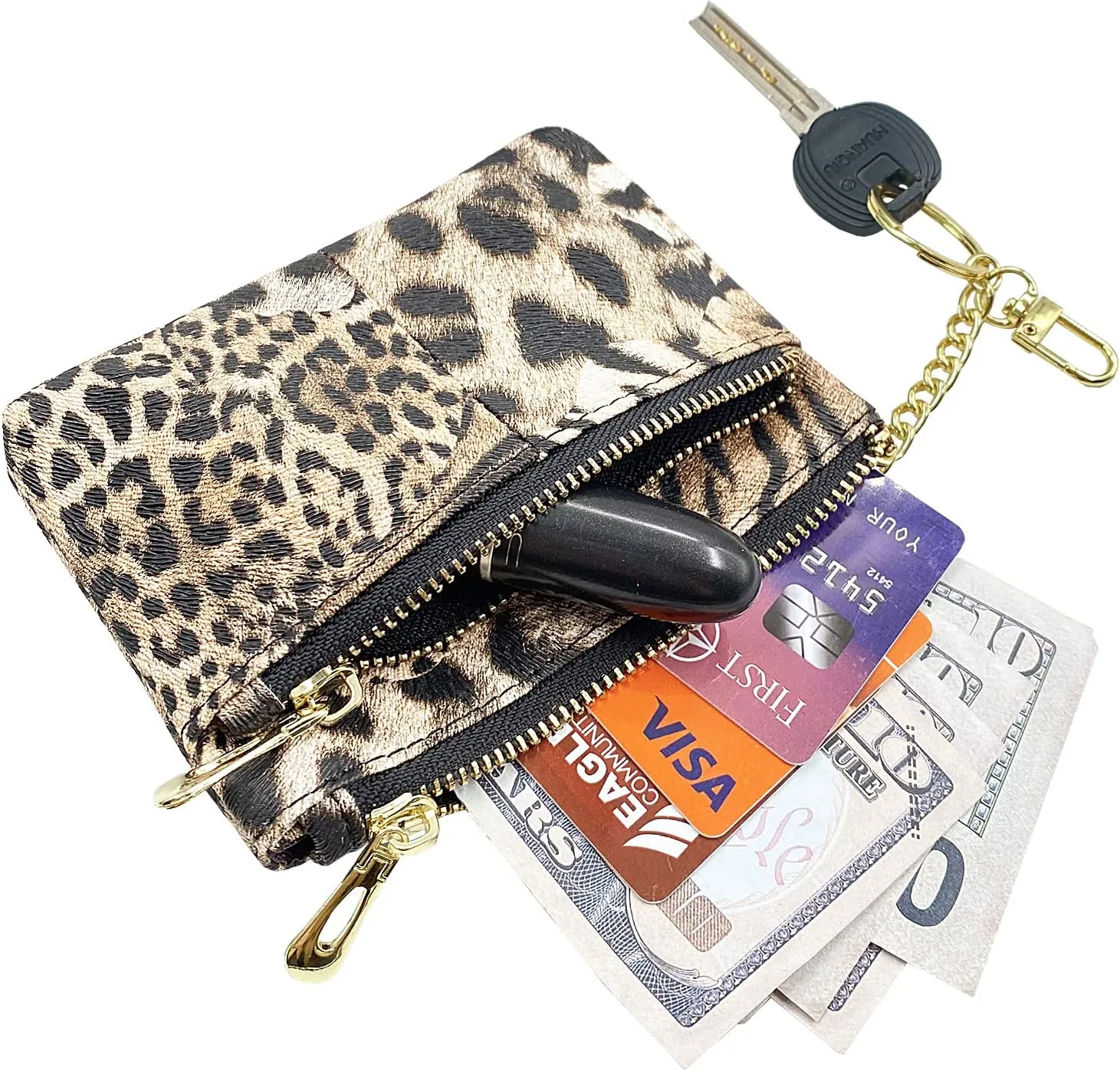 Beurlike Womens RFID Coin Purse Change Wallet Small Leather Card Holder Keychain