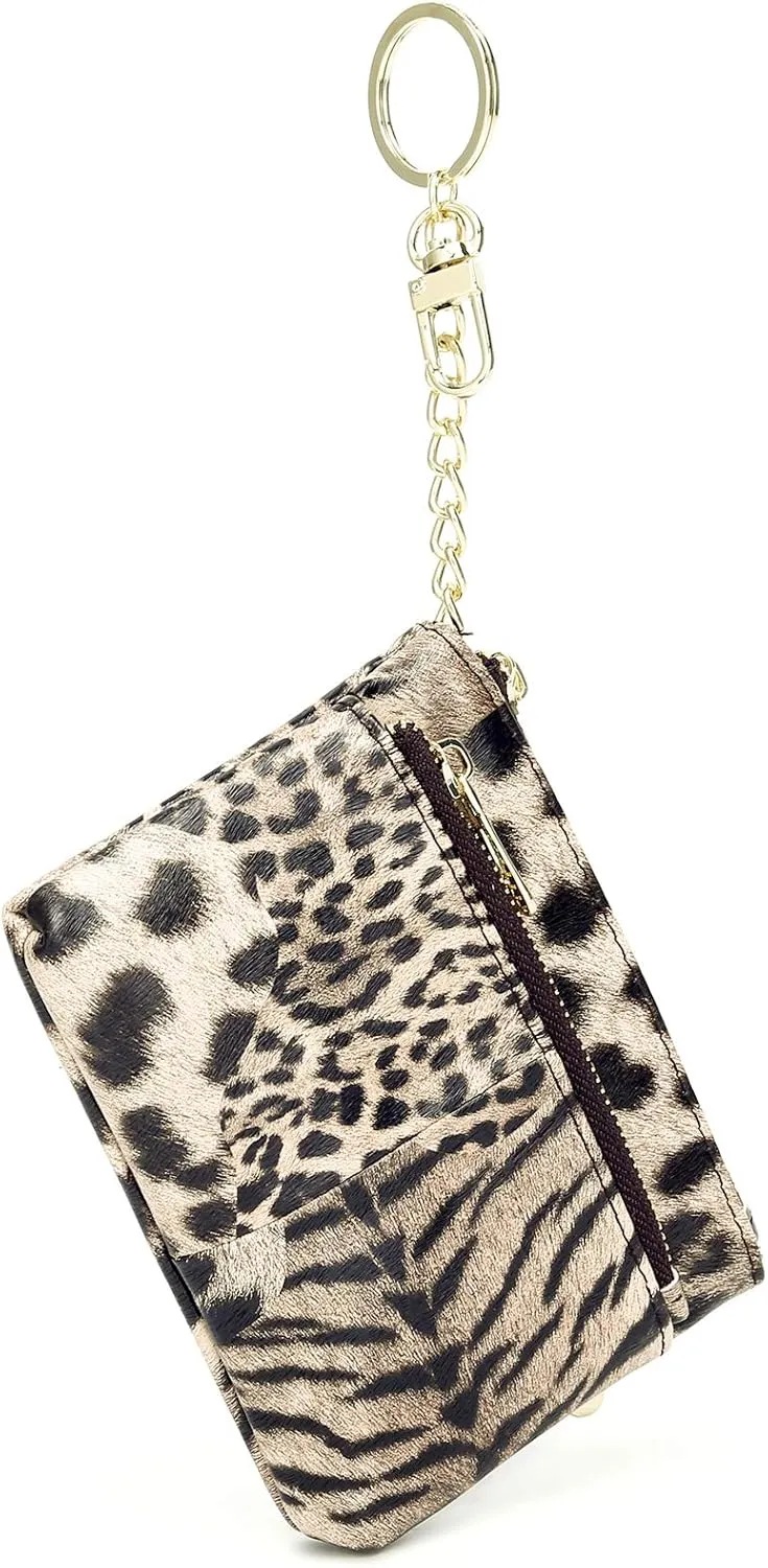 Beurlike Womens RFID Coin Purse Change Wallet Small Leather Card Holder Keychain