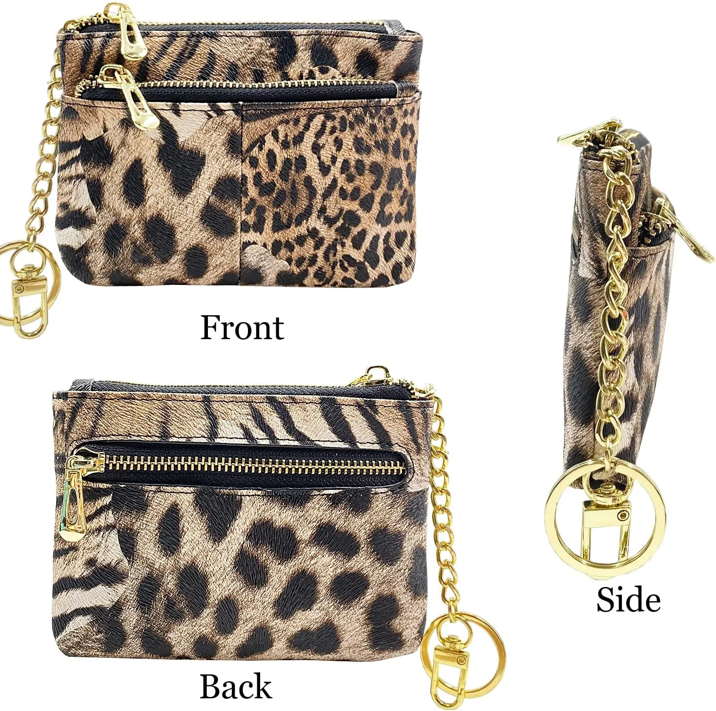 Beurlike Womens RFID Coin Purse Change Wallet Small Leather Card Holder Keychain