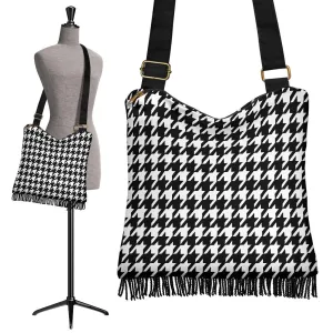 Black and White Crossbody Boho Handbag