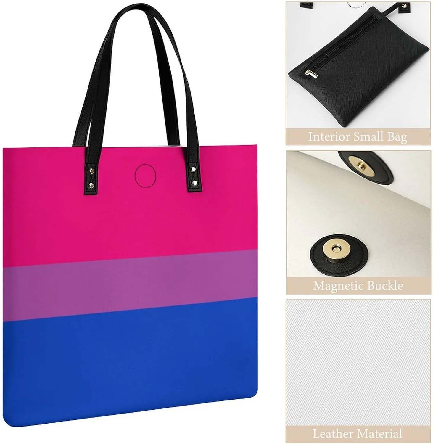 Black And White Piano Keys with Musical Notes Leather Handbag with Large Space, Fashionable Handbag