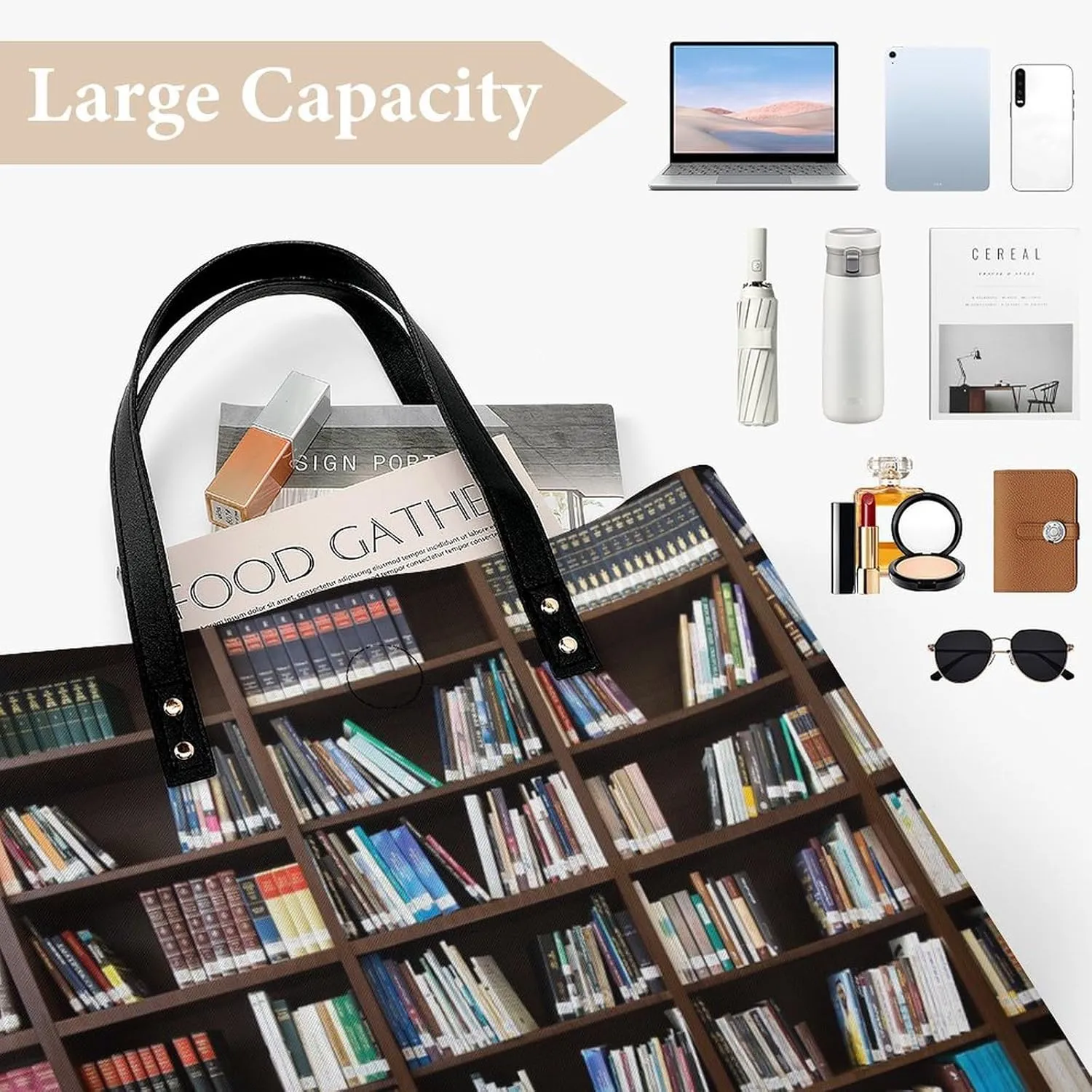 Black And White Piano Keys with Musical Notes Leather Handbag with Large Space, Fashionable Handbag