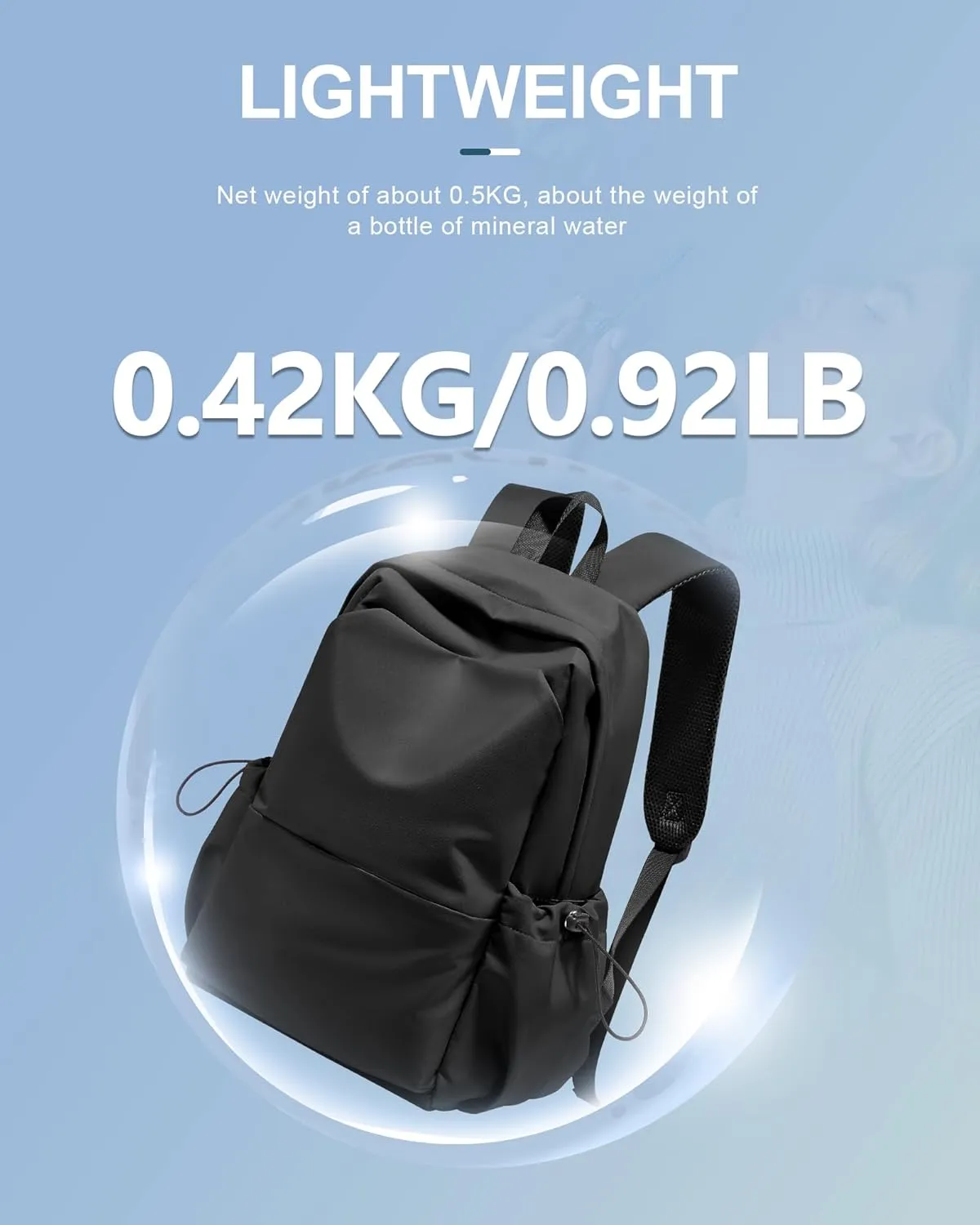 Black Backpack For Women Men School Aesthetic Lightweight College Backpack for Boys Girls Book Bag Casual Daypack Laptop Gym Backpacks