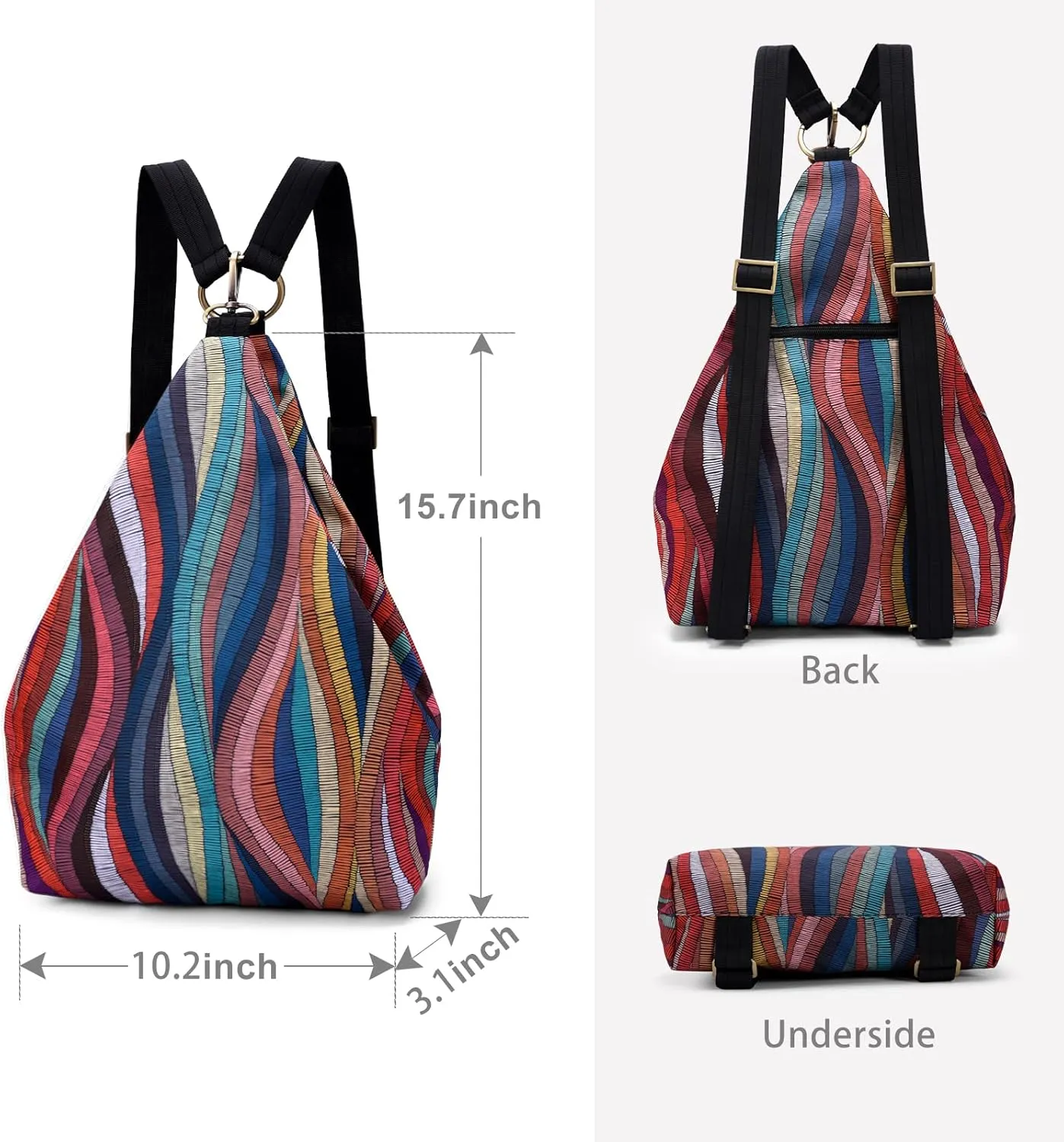 Black Butterfly Premium Backpack for Women, Bohemia Style Fashion Casual Daypack Backpack, Small Backpack Purse (0050-multicolor)