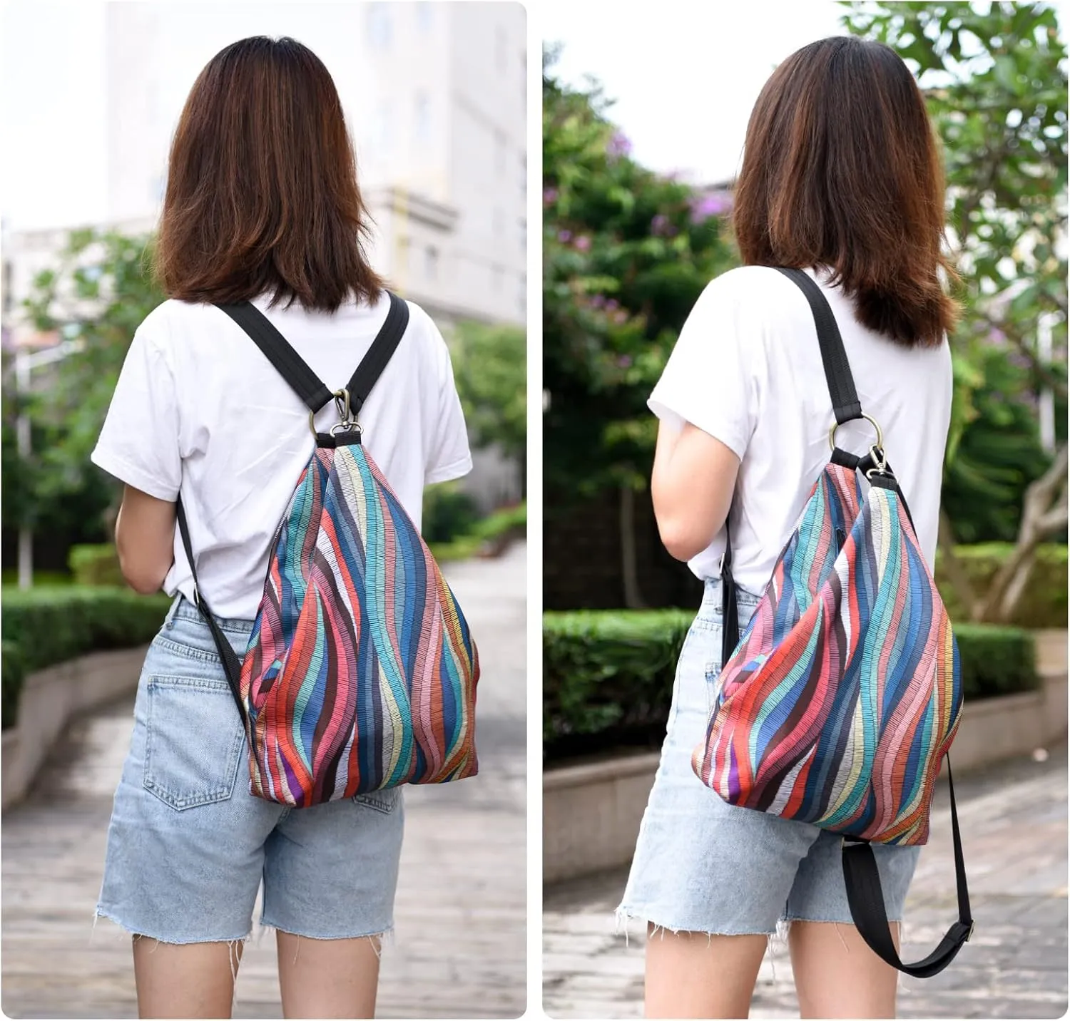 Black Butterfly Premium Backpack for Women, Bohemia Style Fashion Casual Daypack Backpack, Small Backpack Purse (0050-multicolor)
