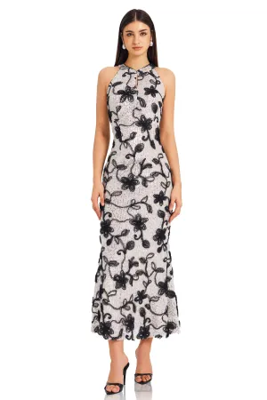 Black Embroidered Dress | Beaded Evening