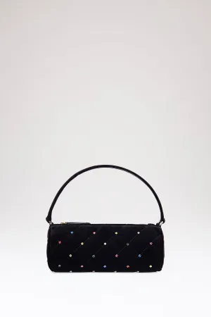 Black Emma Evening Quilted Crystals
