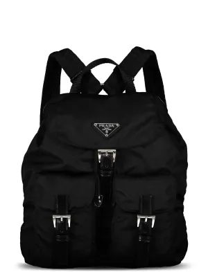 Black Medium Tessuto Nylon Backpack