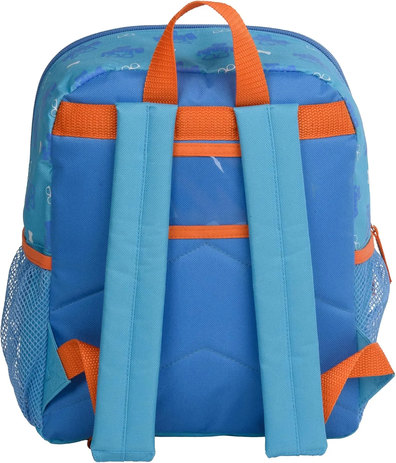 Blippi Backpack with Sound for Boys and Girls, Clear Front Pocket and Mesh Side Pockets, Toddler’s Schoolbag with Padded Back and Adjustable Straps, Versatile Day Pack for Kids, Blue and Orange