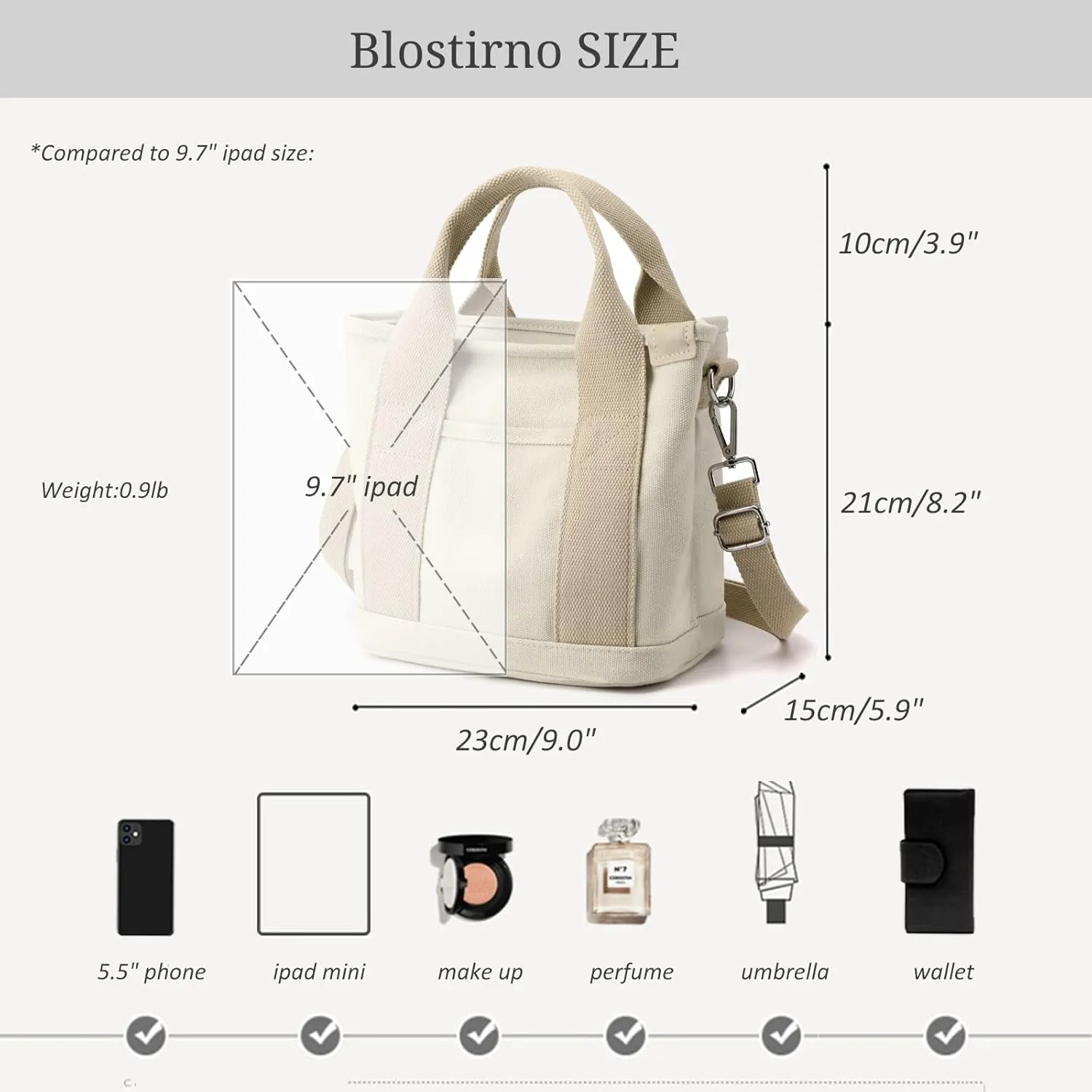 Blostirno Women's Small Canvas Tote Bag Stylish Satchel Mini Shoulder Crossbody Bags Fashion Hobo Messenger Purse Handbags