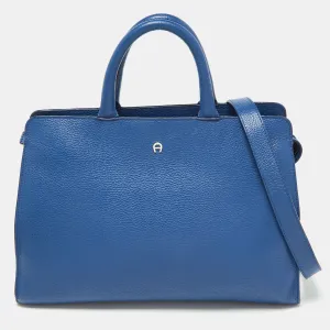Blue Leather Cybill Tote