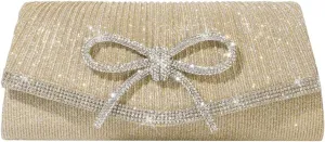 Bow Purse Evening Clutch Purses for Women Formal Wedding Party Prom Envelope Crossbody Bag