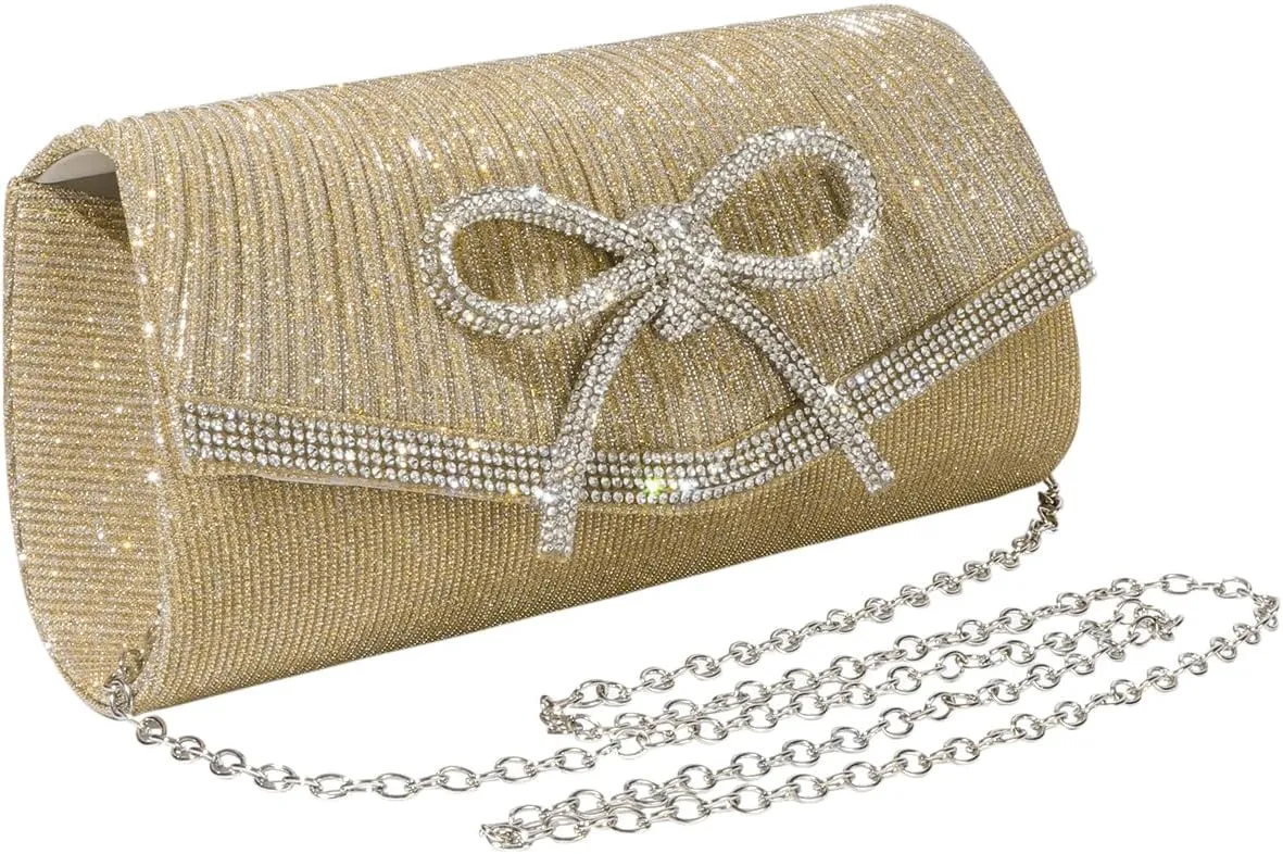 Bow Purse Evening Clutch Purses for Women Formal Wedding Party Prom Envelope Crossbody Bag