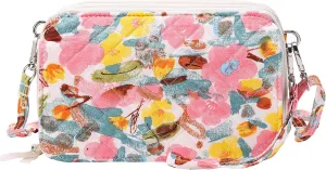 Brentano Cotton quilted double-zipper crossbody wallet purse and clutch